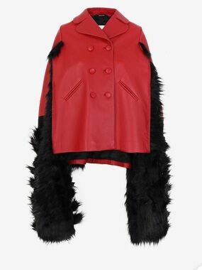 Maison Margiela 2020 Runway Leather and Fur Cape by John Galliano!